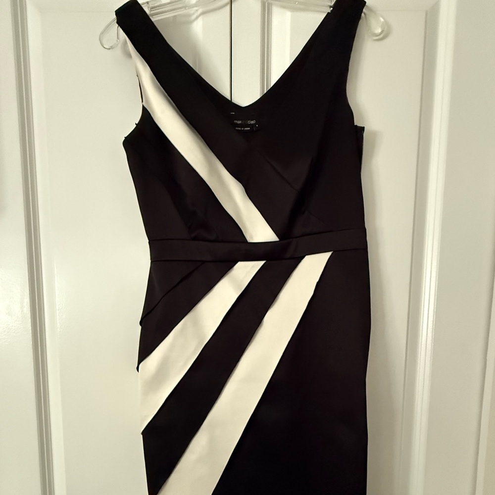 Max & Cleo Elegant Black and White Midi Dress